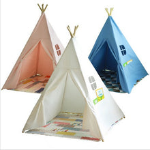 Load image into Gallery viewer, Four Poles Children Teepees Kids Play Tent Cotton Canvas Teepee White Playhouse for Baby Room Tipi