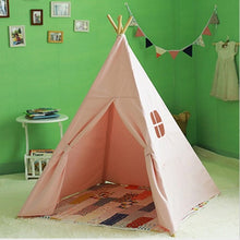 Load image into Gallery viewer, Four Poles Children Teepees Kids Play Tent Cotton Canvas Teepee White Playhouse for Baby Room Tipi