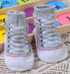 Non-slip rubber-soled socks