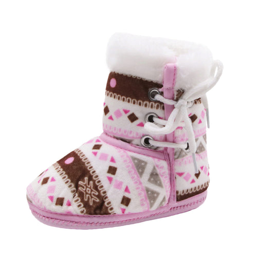 Winter Warm Baby Soft Soled Crib Shoes Toddler Newborn Baby Print Snow Boots Sneakers Soft Sole Boots Warm Shoes winter