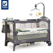 Load image into Gallery viewer, Valdera Multi Function Folding Crib European Portable Game Bed  Can be docked with the bed  Baby Bed