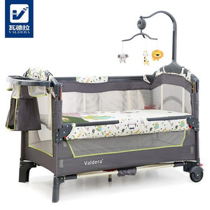 Valdera Multi Function Folding Crib European Portable Game Bed  Can be docked with the bed  Baby Bed