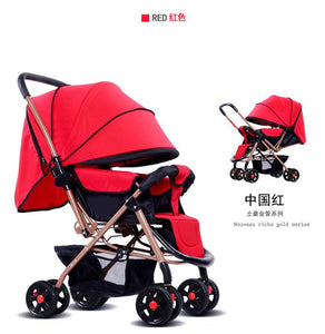 High Landscope Umbrella Baby Stroller Two Way Baby Trolley Portable Lying Baby Cart Width Sleeping Basket Newborn Pram carrinho