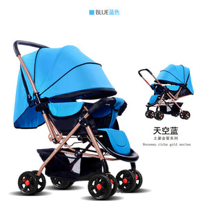 High Landscope Umbrella Baby Stroller Two Way Baby Trolley Portable Lying Baby Cart Width Sleeping Basket Newborn Pram carrinho