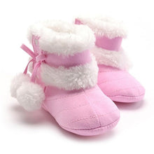 Load image into Gallery viewer, Winter Snow Boots For Baby Girls Super Warm Cotton Cloth Shoes For Girl Babies Bowknot Balls Princess Shoes Footwear