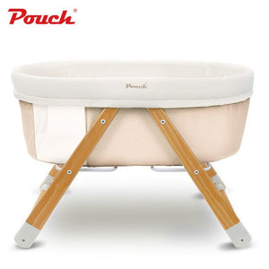 POUCH Portable Baby Bed, Foldable Baby Crib, Pine baby rocking cradle, Newborn baby travel cot