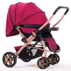 High Landscope Baby Stroller Folding Four-Wheel Infant Car Safety Baby Cradle Carriage Pram Buggy for Travelling bebek arabasi