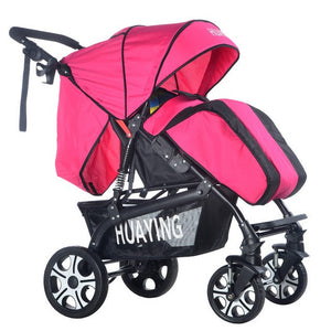 Luxury Baby Stroller with Foot Cover Portable Lying Two-way Baby Cart Widen Enlarge Sleeping Basket Newborn Pram Baby Trolleys