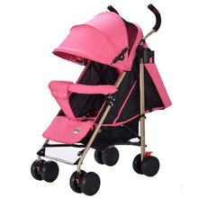 Load image into Gallery viewer, Super Lightweight Portable Folding Baby Strollers carrinho Can Sit &amp; Lie Comfortable Linen Cloth Baby Trolley Umbrella Pushchair