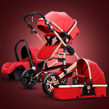 Load image into Gallery viewer, Luxury Fashion Baby Stroller 3 in 1 Foldable Infant Trolley,High Landscape Baby stroller Sit and Lie Baby Pushchair ,poussette