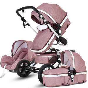 New Style Baby Stroller 3 In 1 Luxury Folding Newborns Carriage With Car Seat 0~3Years Baby Prams Sleeping Basket Kid poussette