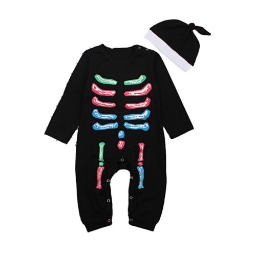Long Sleeve Halloween Bone Costume