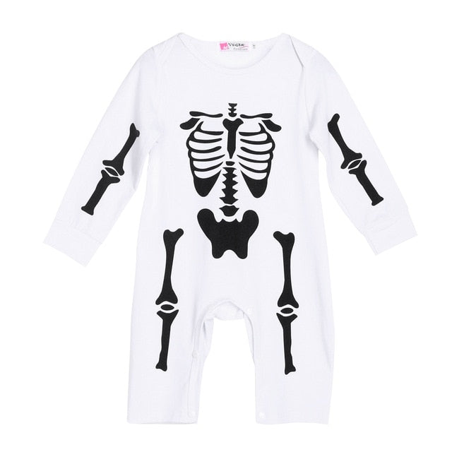 ute Halloween clothes Kids Boys Girls Warm Infant Cool Human Skeleton Long Sheeve Jumpsuit Cotton Festival party Costume