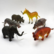 Load image into Gallery viewer, VKTECH 6pcs Simulated Animals Mammoth Saber Toothed Tiger Rhino Model Plastic Toys for Children Education Biology Class Props