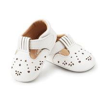 Load image into Gallery viewer, WEIXINBUY Girls Baby Shoes Sweet Casual Princess Kids Pu Leather Solid Crib Bebe Infant Toddler Cute Hollow out Baby Shoes